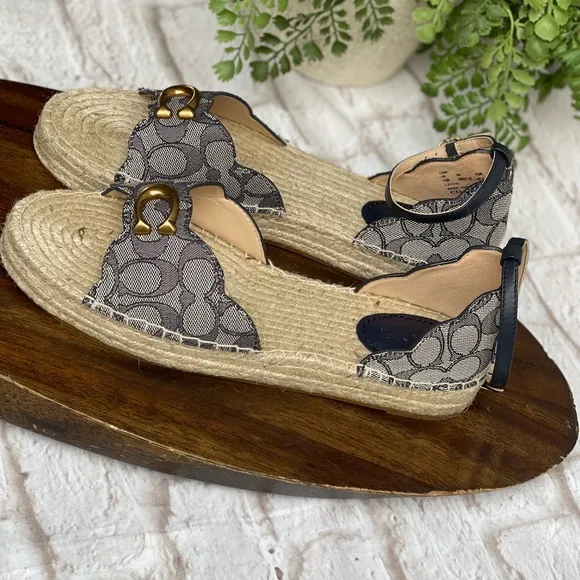 - Coach Dillon Jacquard Espadrilles signature CC logo canvas size  5.5 brand…