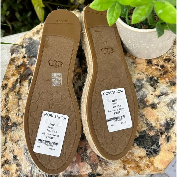 - Coach Dillon Jacquard Espadrilles signature CC logo canvas size  5.5 brand…