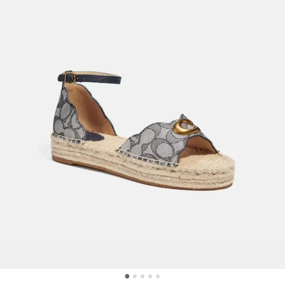 - Coach Dillon Jacquard Espadrilles signature CC logo canvas size  5.5 brand…