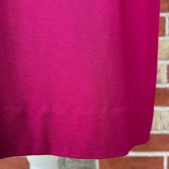 🔥 Diane Von Furstenberg Silk Round Neck 1/2 Sleeve Fuchsia Dress