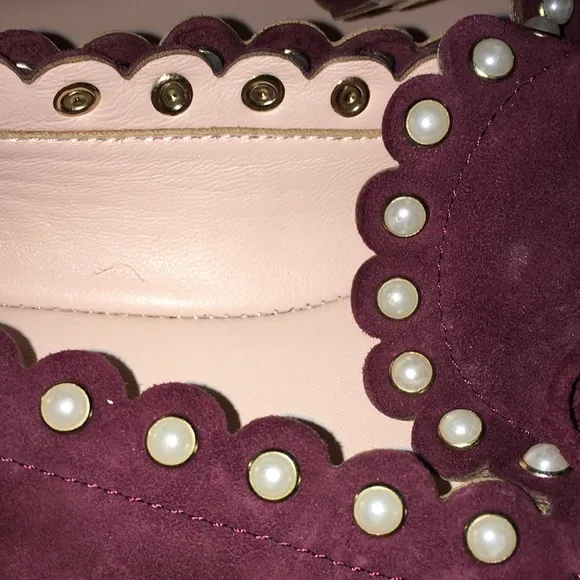 - KATE SPADE REAL SUEDE PEARL TRIMMED NWT FLATS