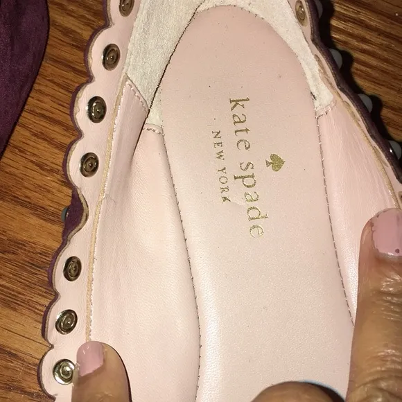 - KATE SPADE REAL SUEDE PEARL TRIMMED NWT FLATS