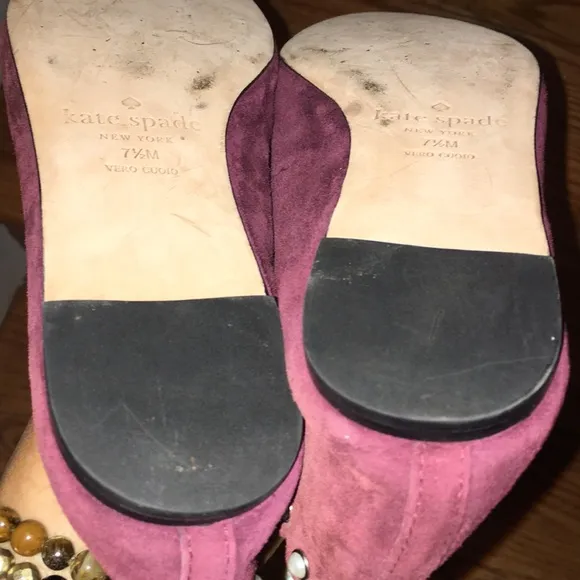 - KATE SPADE REAL SUEDE PEARL TRIMMED NWT FLATS