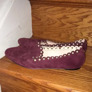 - KATE SPADE REAL SUEDE PEARL TRIMMED NWT FLATS