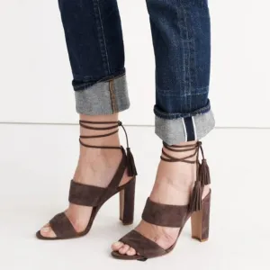 🌸 Madewell | Suede Ankle Strap Sandals, 10