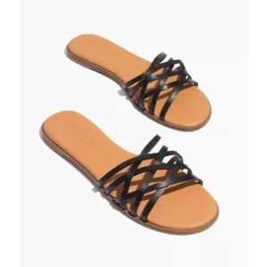 🌸 Madewell | Tracie Crisscross Leather Slip on Sandals size 7