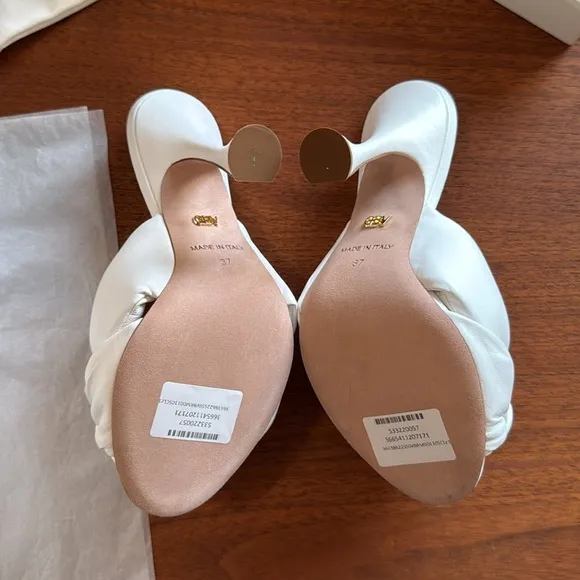 - nib Giambattista Valli White Maxi Knot Heeled Sandals in White size 6