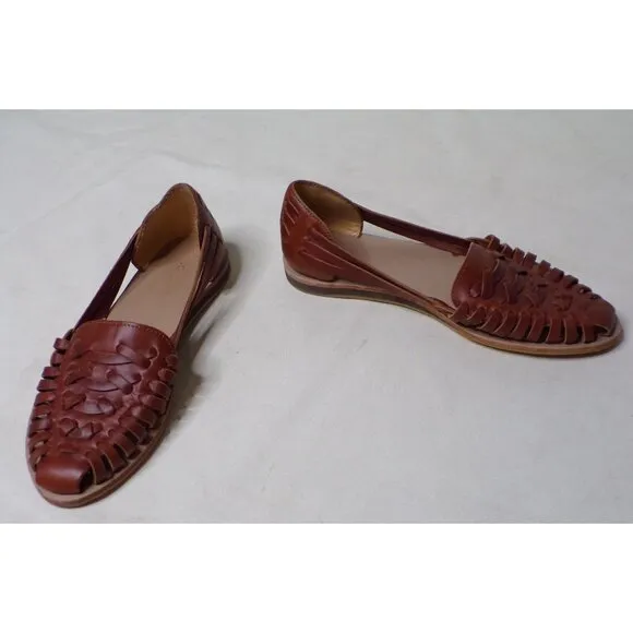 🆕 NISOLO Huarache Moccasins Loafers Shoes Cushioned Brown Leather 11