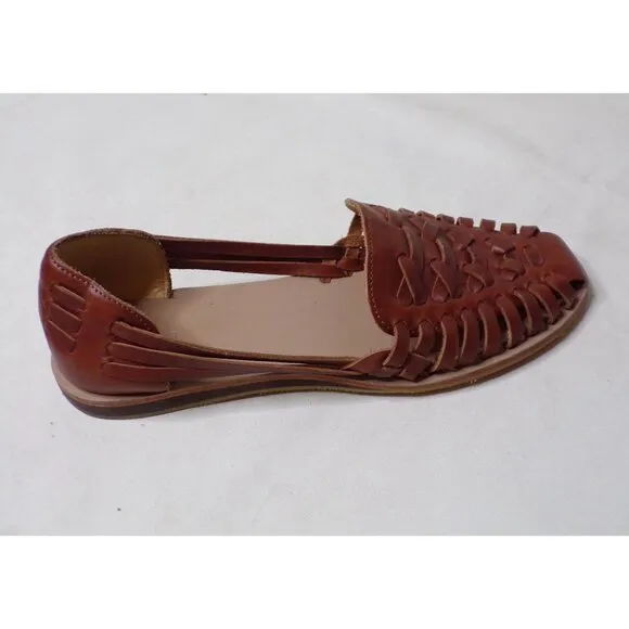 🆕 NISOLO Huarache Moccasins Loafers Shoes Cushioned Brown Leather 11
