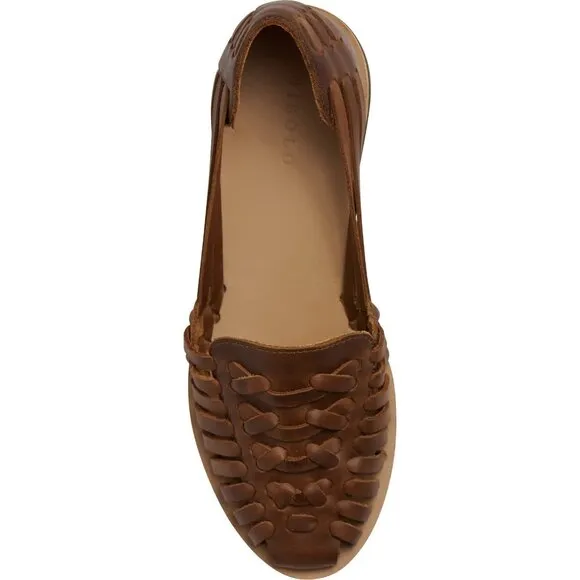 🆕 NISOLO Huarache Moccasins Loafers Shoes Cushioned Brown Leather 11