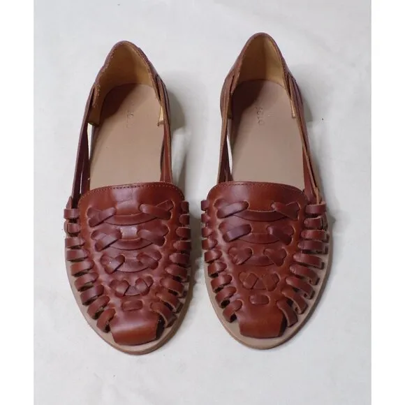 🆕 NISOLO Huarache Moccasins Loafers Shoes Cushioned Brown Leather 11