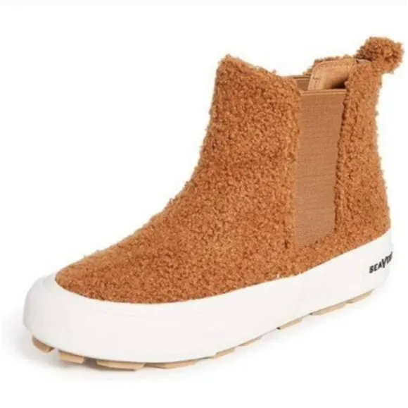 🍂 NWOT Anthropologie SeaVees Laguna Chelsea Sherpa Ankle Boots.