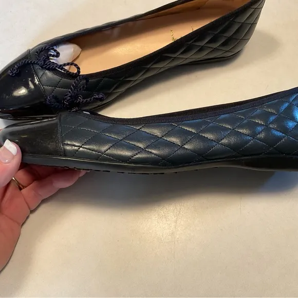 ❤️ NWOT French Sole blue and Black Quilted Flats