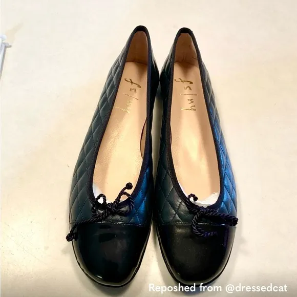 ❤️ NWOT French Sole blue and Black Quilted Flats