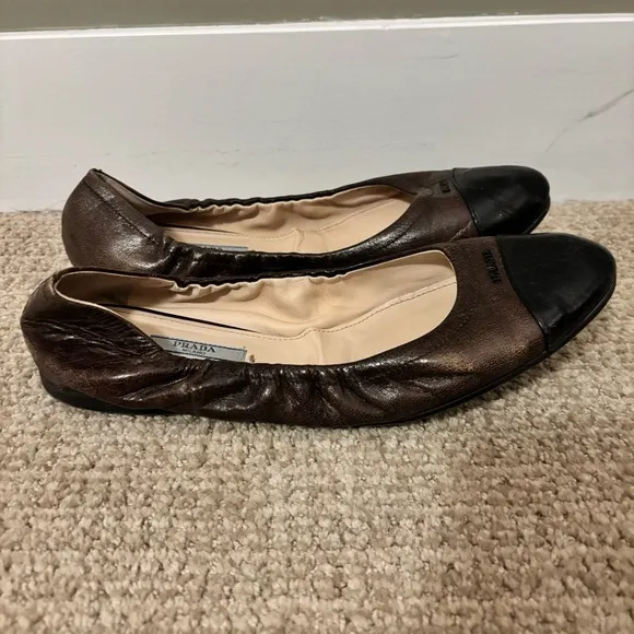 🐎 Prada Leather Ballet Flats - size 9.5 (40)