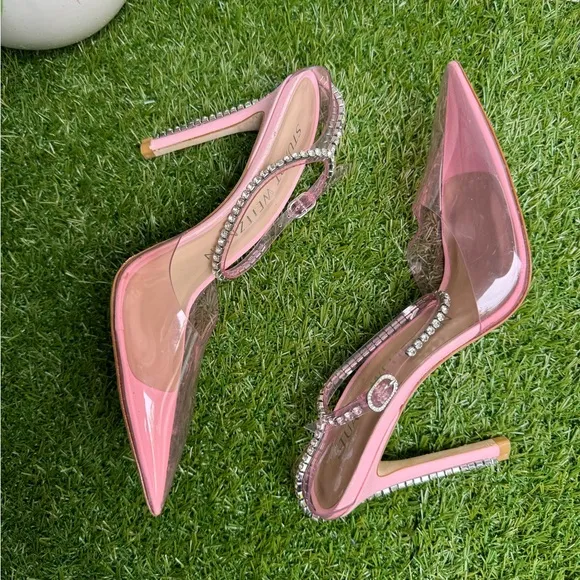 - Stuart WeitzmanGlam 100 Strap Pumps Color: Pink/Clear size 7