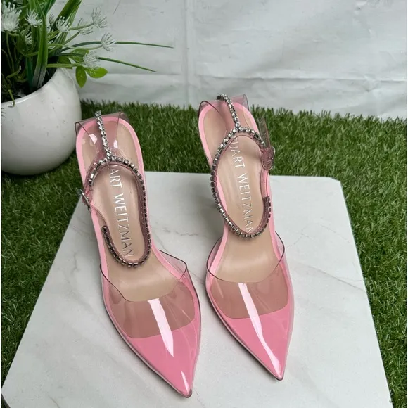 - Stuart WeitzmanGlam 100 Strap Pumps Color: Pink/Clear size 7