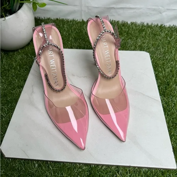 - Stuart WeitzmanGlam 100 Strap Pumps Color: Pink/Clear size 7