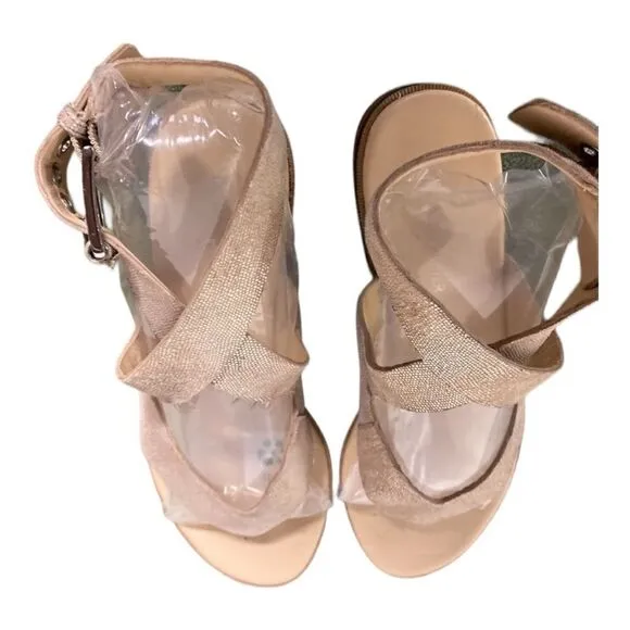 #100 DONALD J PLINER Champagne Ankle Strap Sandals