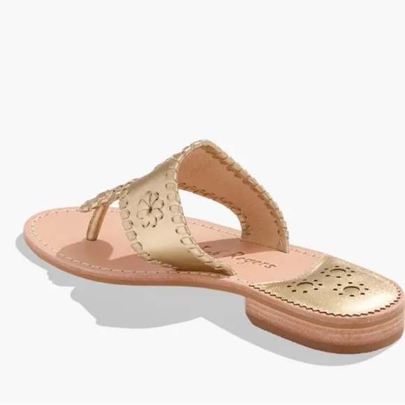 10.5 🔖 JACK ROGERS Women's Jacks Slip-On Flat Sandals Platinum