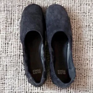 $195 Eileen Fisher Pond Flats 7 MOST BEAUTIFUL BALLET FLATS EVER Black Soft NIB