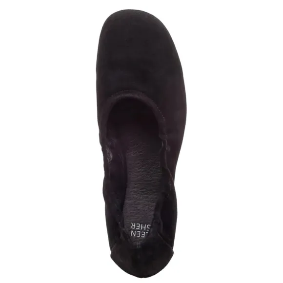 $195 Eileen Fisher Pond Flats 7 MOST BEAUTIFUL BALLET FLATS EVER Black Soft NIB
