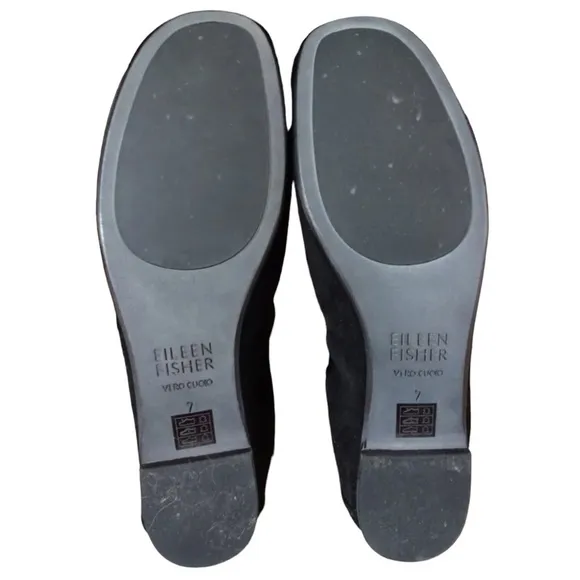 $195 Eileen Fisher Pond Flats 7 MOST BEAUTIFUL BALLET FLATS EVER Black Soft NIB