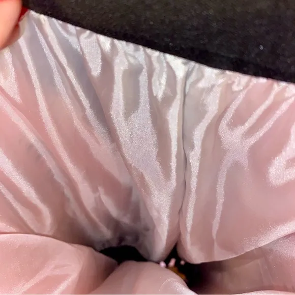 1950s Retro Housewife Skirt Pleated Midi Silk-Satin Pink Black Blue Medium/Large