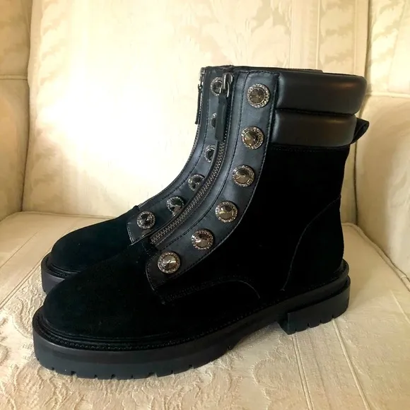 $230 Kurt Geiger jeweled combat boots size39/8.5