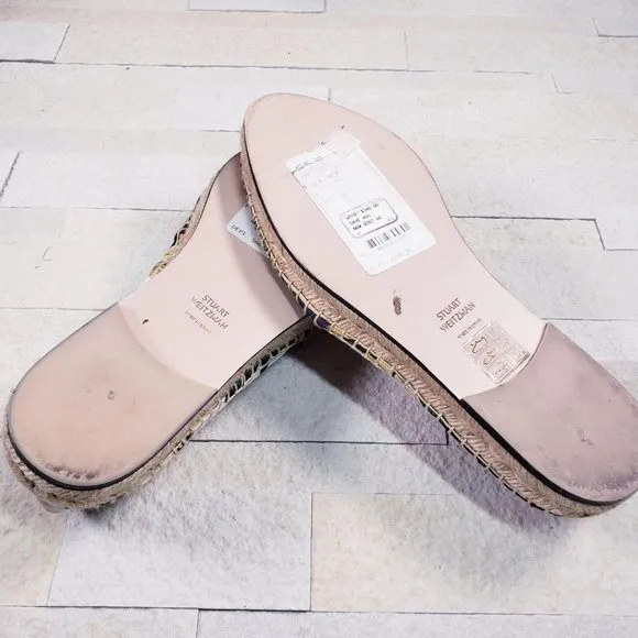 $345 NWT STUART WEITZMAN Espadrilles Canvas Flats Size 6 Tropical‎ Leaf Floral