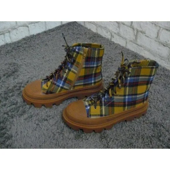 $350 Jeffrey Campbell Anthropologie Plaid Platform High Top Sneakers 7.5 NEW