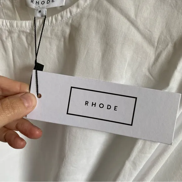 $395 NWT Rhode Ella Cotton Dress in White Sz Medium