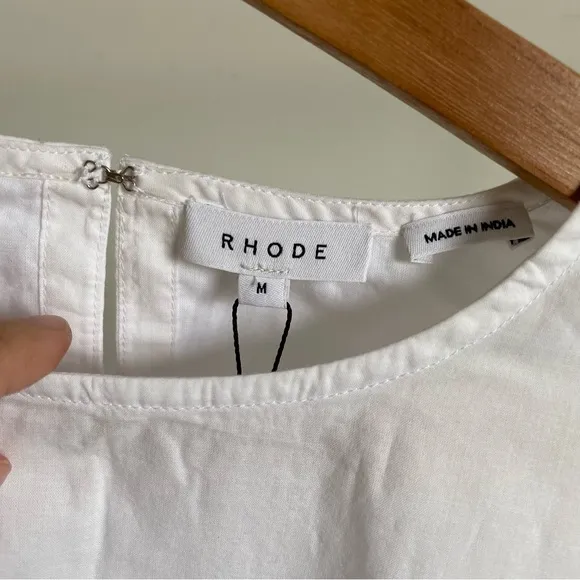 $395 NWT Rhode Ella Cotton Dress in White Sz Medium