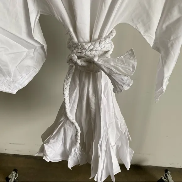 $395 NWT Rhode Ella Cotton Dress in White Sz Medium