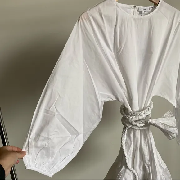 $395 NWT Rhode Ella Cotton Dress in White Sz Medium