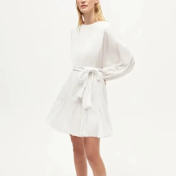$395 NWT Rhode Ella Cotton Dress in White Sz Medium