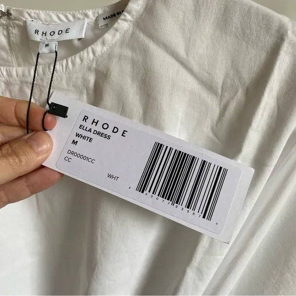 $395 NWT Rhode Ella Cotton Dress in White Sz Medium
