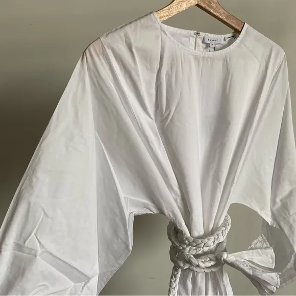 $395 NWT Rhode Ella Cotton Dress in White Sz Medium