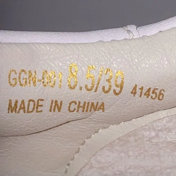 42 Gold Glee Napa Leather Platform Sneakers In White Size 8.5