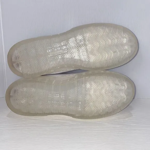 42 Gold Glee Napa Leather Platform Sneakers In White Size 8.5