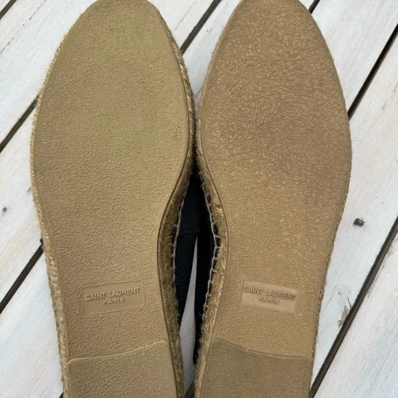 $695 Saint Laurent Men's Black Espadrilles
