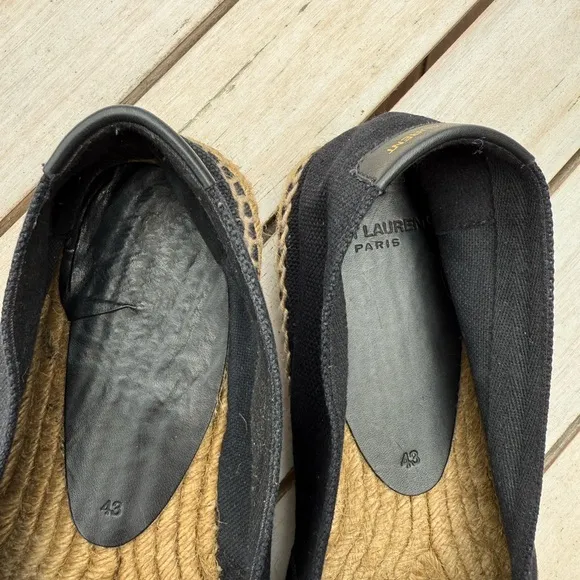 $695 Saint Laurent Men's Black Espadrilles