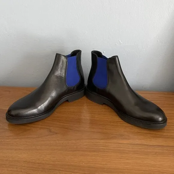 8 By Yoox Black Leather Chelsea Ankle Boots Size 41 NWOB