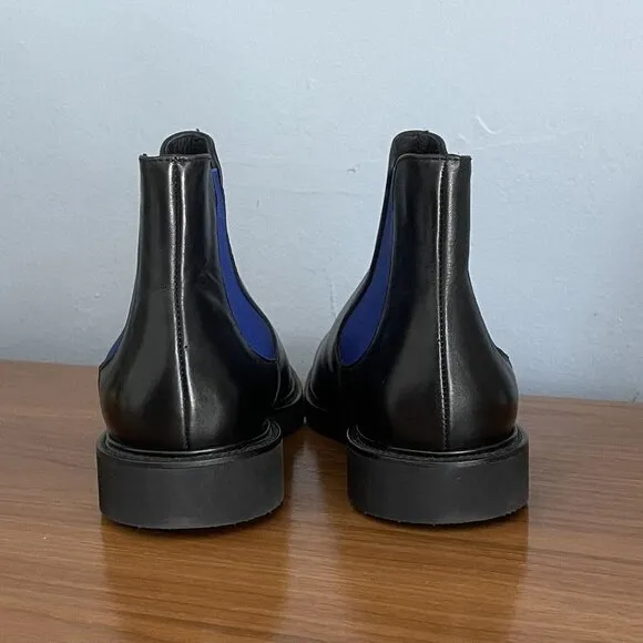 8 By Yoox Black Leather Chelsea Ankle Boots Size 41 NWOB