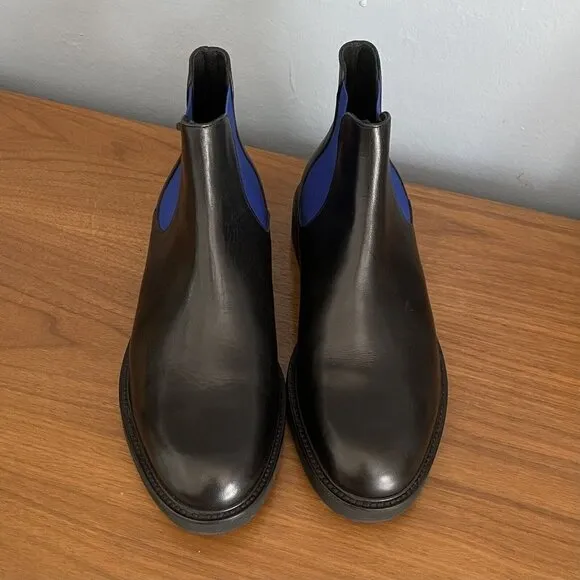 8 By Yoox Black Leather Chelsea Ankle Boots Size 41 NWOB