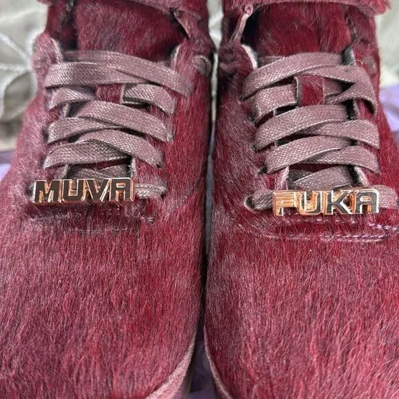 (A) RARE Reebok Amber Rose Muva Fuka Burgundy Gum Top Sneakers, Women's Size 9