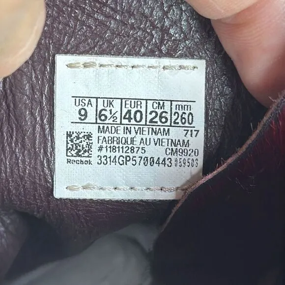 (A) RARE Reebok Amber Rose Muva Fuka Burgundy Gum Top Sneakers, Women's Size 9