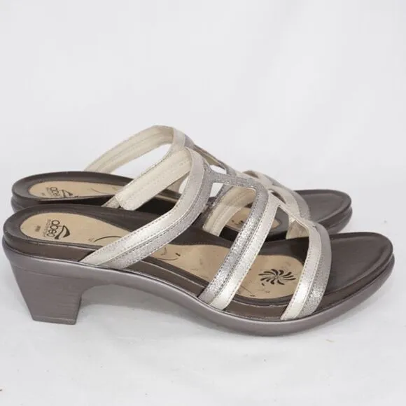 Abeo Glynis Metallic Slip On Wedge Sandals, Size 9