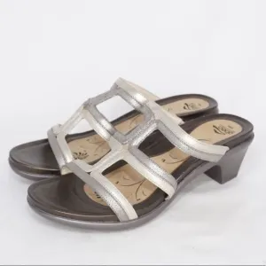 Abeo Glynis Metallic Slip On Wedge Sandals, Size 9