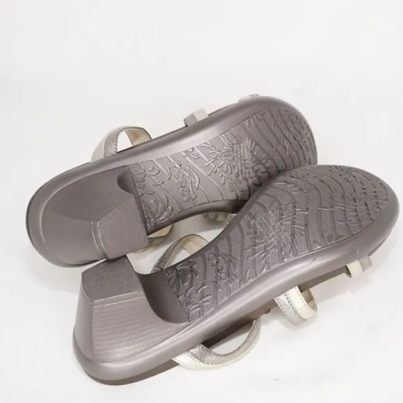 Abeo Glynis Metallic Slip On Wedge Sandals, Size 9